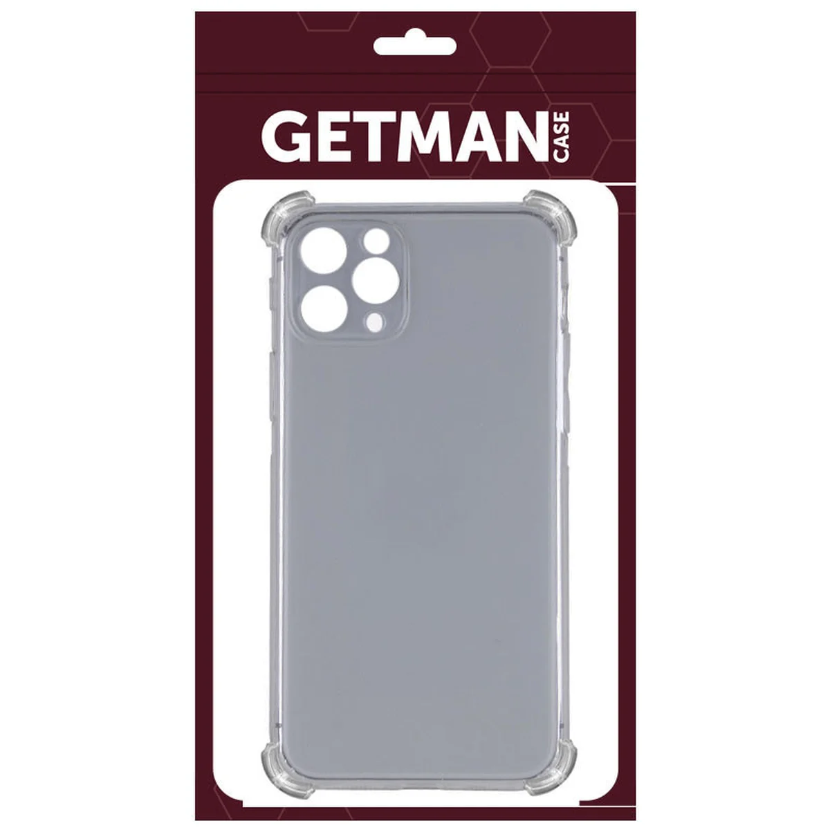 TPU чехол GETMAN Ease logo усиленные углы для Apple iPhone 12 Pro (6.1") Серый (прозрачный)