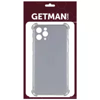 TPU чехол GETMAN Ease logo усиленные углы для Apple iPhone 12 Pro (6.1") Серый (прозрачный)