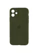 Чохол Silicone Case Full Camera Protective (AA) для Apple iPhone 12 (6.1") Зелений / Dark Olive / PVH