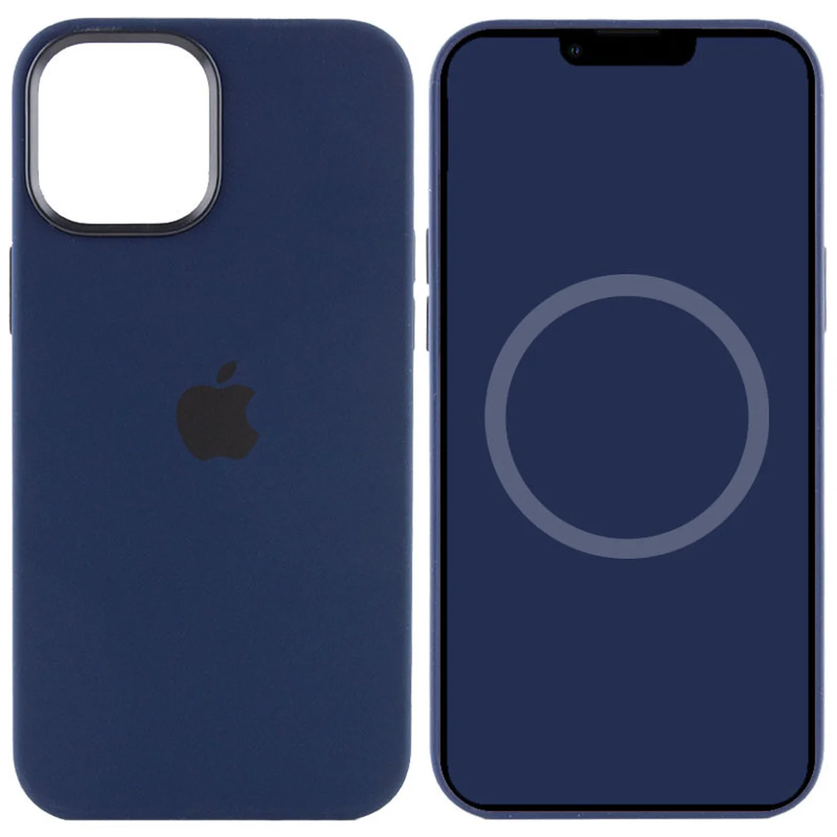 Чохол Silicone case (AAA) full with Magsafe and Animation для Apple iPhone 12 Pro / 12 (6.1") Синій / Navy blue