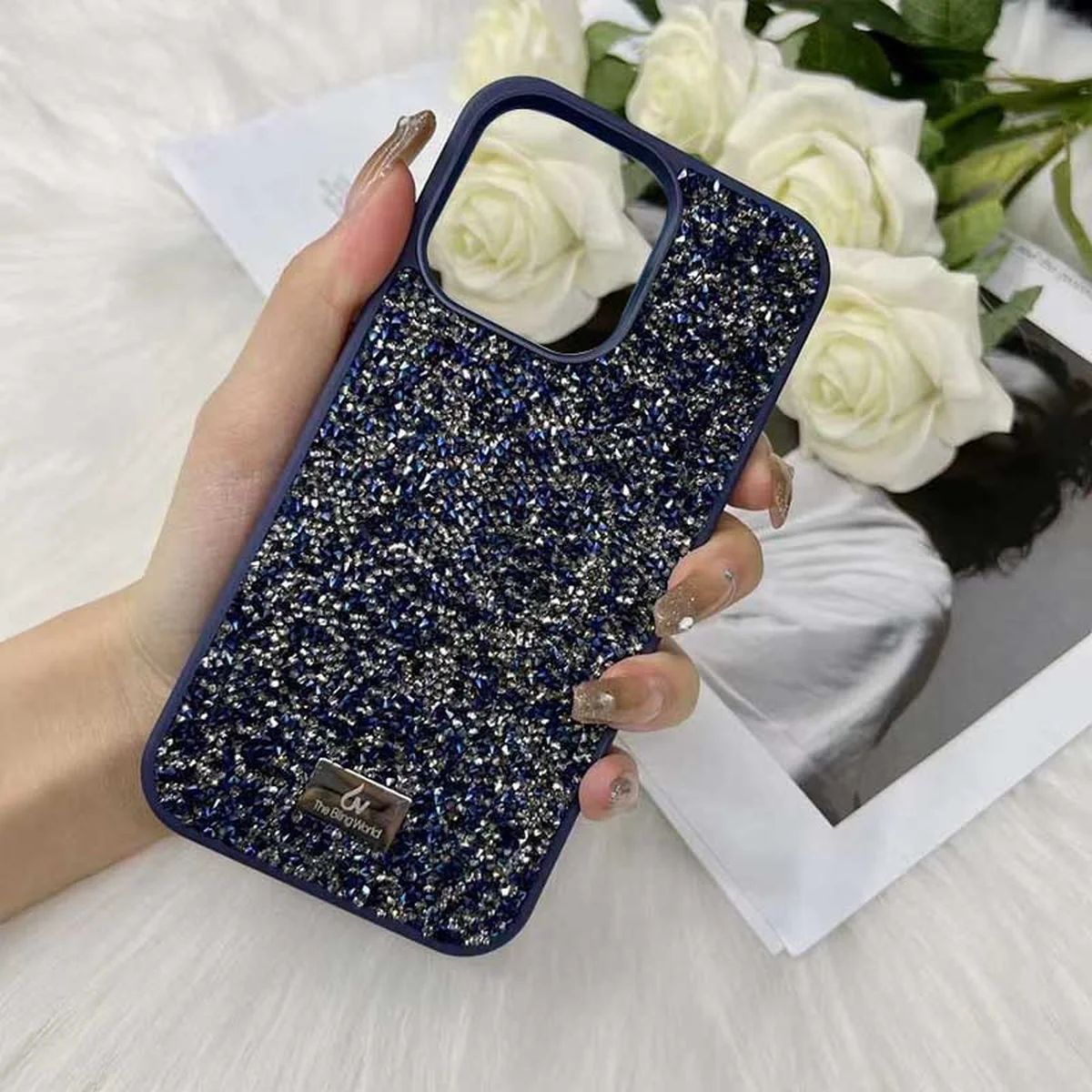 TPU чохол Bling World Rock Diamond для Apple iPhone 12 Pro/12 (6.1") Синій