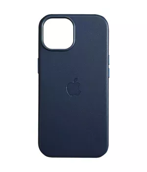 Шкіряний чохол Leather Case (AAA) з MagSafe and Animation для Apple iPhone 12 Pro / 12 (6.1") Midnight Blue