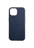 Кожаный чехол Leather Case (AAA) with MagSafe and Animation для Apple iPhone 12 Pro / 12 (6.1") Midnight Blue