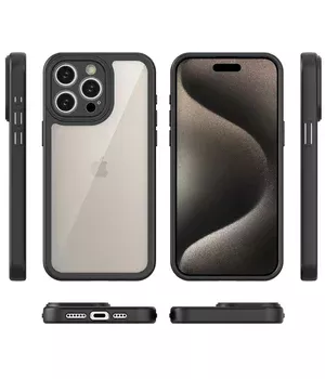 TPU чохол Transparent + Colour 1,5mm для Apple iPhone 12 Pro (6.1") Black