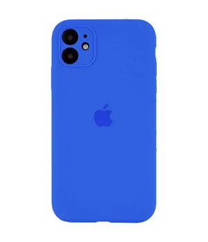 Чехол Silicone Case Full Camera Protective (AA) для Apple iPhone 12 (6.1") Синий / Capri Blue