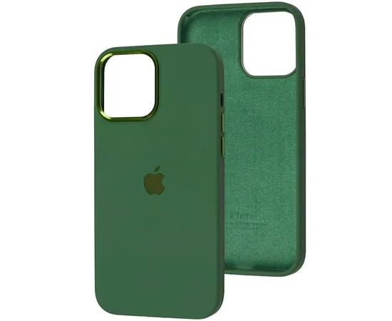 Чохол Silicone Case Metal Buttons (AA) для Apple iPhone 12 Pro / 12 (6.1") Зелений / Clover