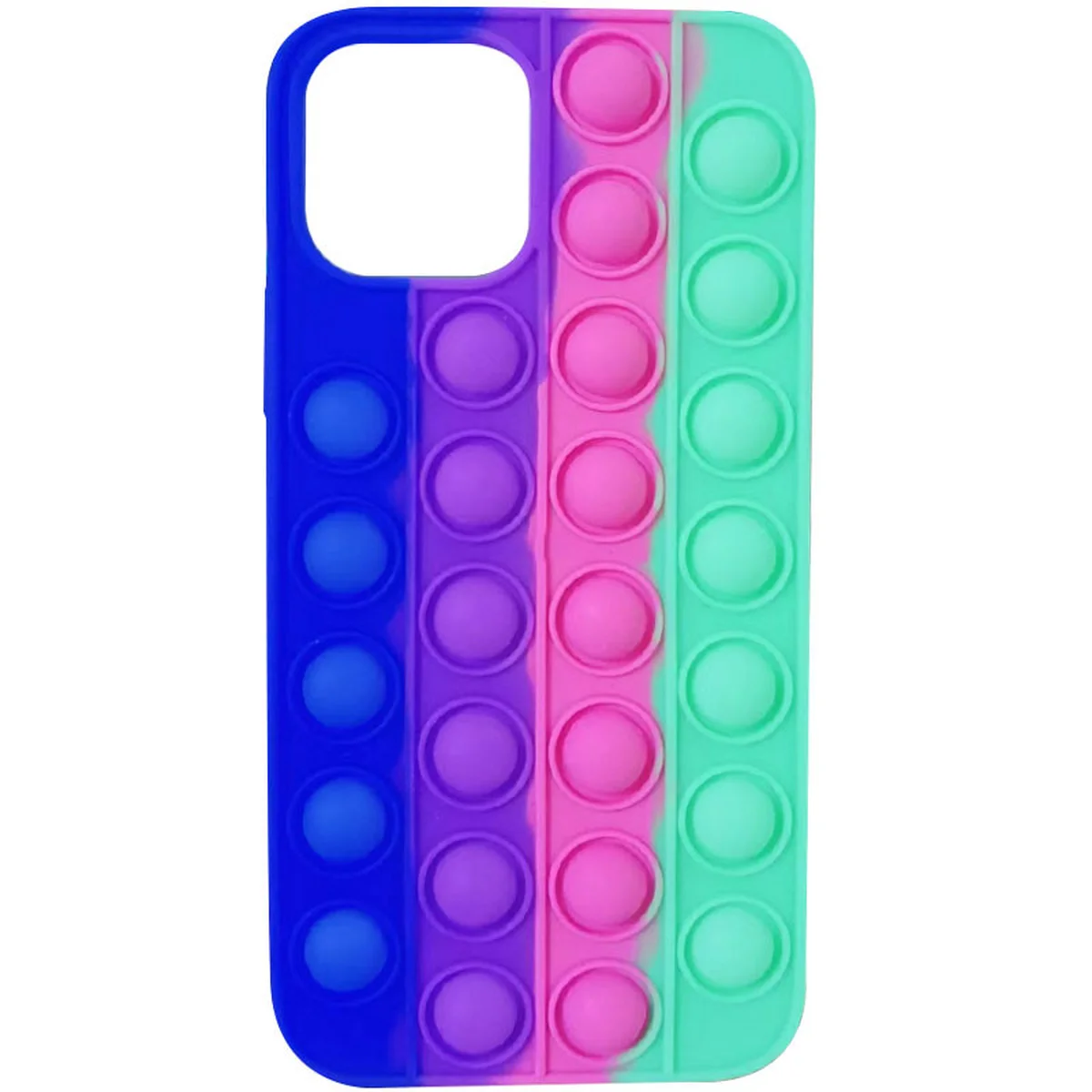 Силіконовий 3D чохол-антистрес Pop it Bubble для Apple iPhone 12 Pro / 12 (6.1 ") Ultra Violet / Spearmint