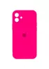 Чехол Silicone Case Full Camera Protective (AA) для Apple iPhone 12 (6.1") Розовый / Barbie pink