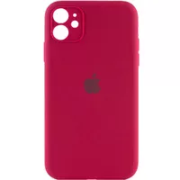 Чохол Silicone Case Full Camera Protective (AA) Apple iPhone 12 (6.1") Червоний / Rose Red