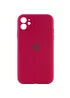 Чехол Silicone Case Full Camera Protective (AA) для Apple iPhone 12 (6.1") Красный / Rose Red