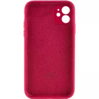 Чохол Silicone Case Full Camera Protective (AA) Apple iPhone 12 (6.1") Червоний / Rose Red