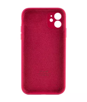 Чехол Silicone Case Full Camera Protective (AA) для Apple iPhone 12 (6.1") Красный / Rose Red