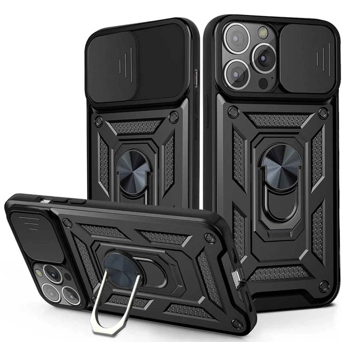 Удароміцний чохол Camshield Serge Ring для Apple iPhone 12 Pro / 12 (6.1") Чорний