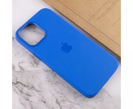 Чехол Silicone case (AAA) full with Magsafe and Animation для Apple iPhone 12 Pro / 12 (6.1") Синий / Capri Blue