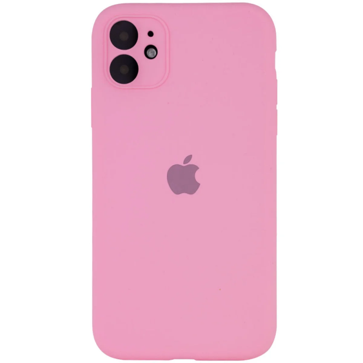 Чехол Silicone Case Full Camera Protective (AA) для Apple iPhone 12 (6.1") Розовый / Light pink / PVH