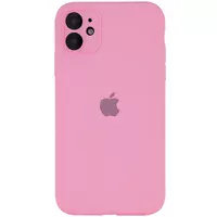 Чехол Silicone Case Full Camera Protective (AA) для Apple iPhone 12 (6.1") Розовый / Light pink / PVH