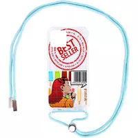 Чохол TPU Crossbody Street Style для Apple iPhone 12 Pro / 12 (6.1 ") Ice cream / Бірюзовий