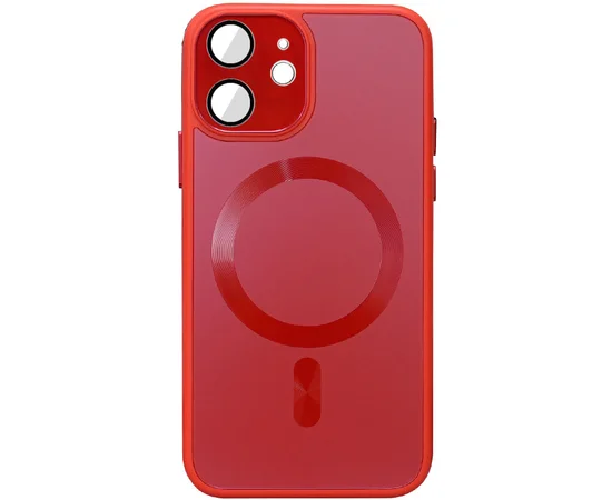 Чохол TPU+Glass Sapphire Midnight with MagSafe для Apple iPhone 12 (6.1") Червоний / Red