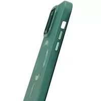 Кожаный чехол Bonbon Leather Metal Style with MagSafe для Apple iPhone 12 Pro / 12 (6.1") Зеленый / Pine green
