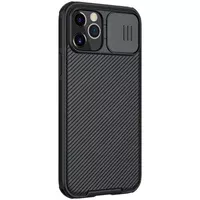 Карбоновая накладка Nillkin Camshield (шторка на камеру) для Apple iPhone 12 Pro / 12 (6.1") Черный / Black