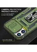 Ударопрочный чехол Camshield Army Ring для Apple iPhone 12 Pro / 12 (6.1") Оливковый / Army Green