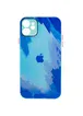 Чехол TPU+Glass Impasto abstract для Apple iPhone 12 (6.1") Blue