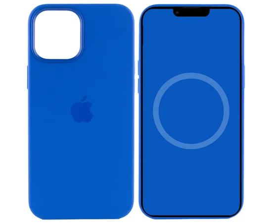 Чехол Silicone case (AAA) full with Magsafe and Animation для Apple iPhone 12 Pro / 12 (6.1") Синий / Capri Blue
