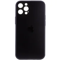 TPU + Glass чохол GLOSSY Logo Full camera для Apple iPhone 12 Pro (6.1 ") Чорний