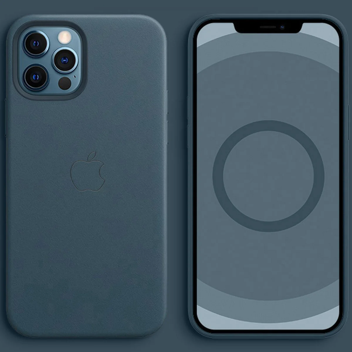 Кожаный чехол Leather Case (AA Plus) with MagSafe для Apple iPhone 12 Pro / 12 (6.1") Indigo Blue