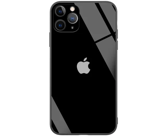 TPU + Glass чохол GLOSSY Logo Full camera (opp) для Apple iPhone 12 Pro (6.1 ") Чорний
