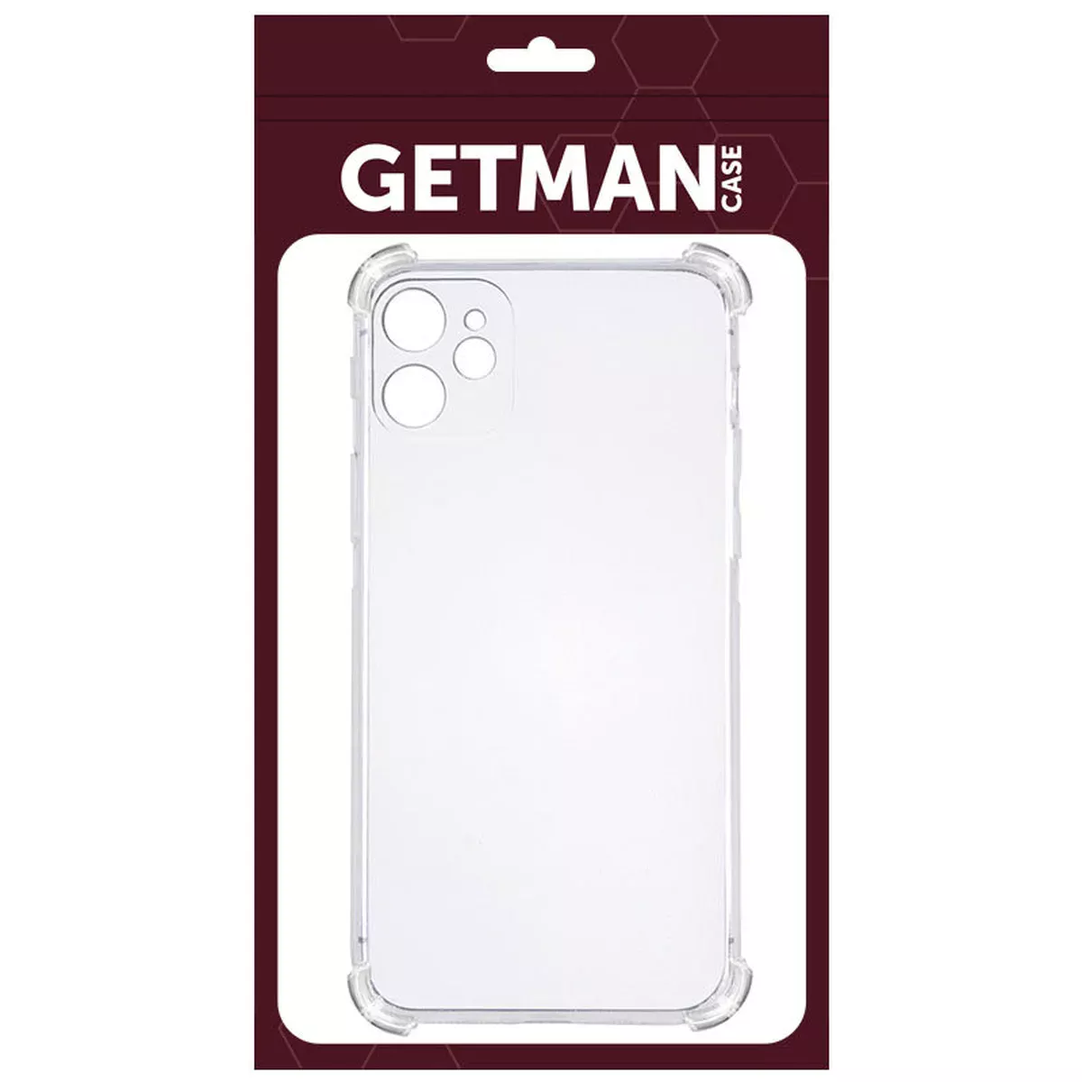 TPU чехол GETMAN Ease logo усиленные углы для Apple iPhone 12 (6.1") Прозрачный / Transparent