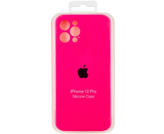 Чохол Silicone Case Full Camera Protective (AA) для Apple iPhone 12 Pro (6.1 ") Рожевий / Barbie pink
