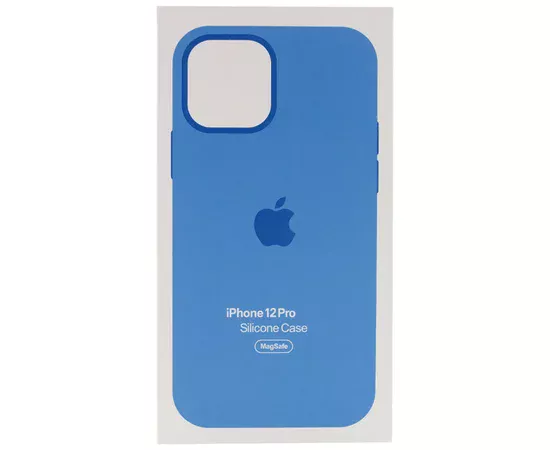 Чехол Silicone case (AAA) full with Magsafe and Animation для Apple iPhone 12 Pro / 12 (6.1") Синий / Capri Blue