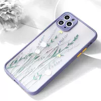 TPU+PC чехол Picture Color Buttons full camera для Apple iPhone 12 Pro (6.1") Lavender Grey / Цветы