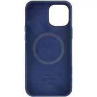 Чохол Silicone case (AAA) full with Magsafe and Animation для Apple iPhone 12 Pro / 12 (6.1") Синій / Navy blue