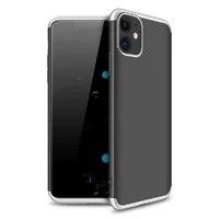 Пластикова накладка GKK LikGus 360 градусів (opp) для Apple iPhone 12 (6.1 ") Чорний / Срібний