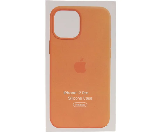 Чохол Silicone case (AAA) full with Magsafe and Animation для Apple iPhone 12 Pro / 12 (6.1 ") Помаранчевий / Kumquat