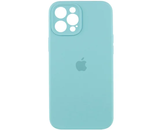 Чохол Silicone Case Full Camera Protective (AA) Apple iPhone 12 Pro (6.1") Бірюзовий / Marine Green