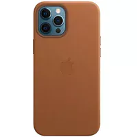Кожаный чехол Leather Case (AAA) with MagSafe and Animation для Apple iPhone 12 Pro / 12 (6.1") Saddle Brown