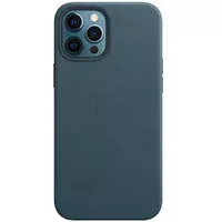 Кожаный чехол Leather Case (AA Plus) with MagSafe для Apple iPhone 12 Pro / 12 (6.1") Indigo Blue