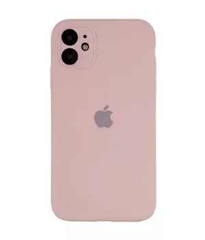 Чохол Silicone Case Full Camera Protective (AA) для Apple iPhone 12 (6.1 ") Рожевий / Pink Sand