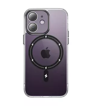 Чохол TPU+PC Colorful with MagSafe для Apple iPhone 12 (6.1") Black