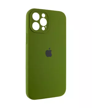Чохол Silicone Case Full Camera Protective (AA) для Apple iPhone 12 Pro (6.1") Зелений / Dark Olive