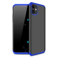 Пластикова накладка GKK LikGus 360 градусів (opp) для Apple iPhone 12 (6.1 ") Чорний / Синій
