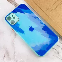 Чехол TPU+Glass Impasto abstract для Apple iPhone 12 (6.1") Blue