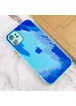 Чехол TPU+Glass Impasto abstract для Apple iPhone 12 (6.1") Blue