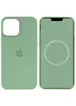 Чохол Silicone case (AAA) full with Magsafe and Animation для Apple iPhone 12 Pro / 12 (6.1 ") Зелений / Pistachio