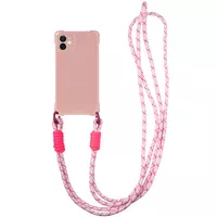 Чехол TPU CrossBody with straps для Apple iPhone 12 (6.1") Pink