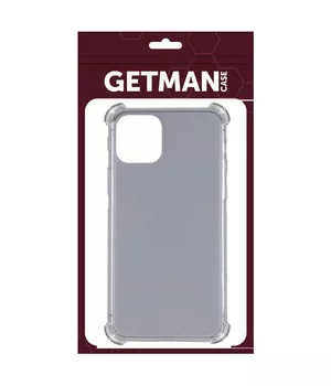 TPU чехол GETMAN Ease logo усиленные углы для Apple iPhone 12 Pro / 12 (6.1") Серый (прозрачный)