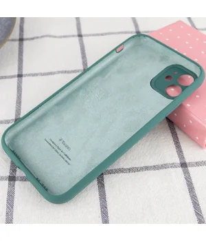 Чохол Silicone Case Full Camera Protective (AA) для Apple iPhone 12 (6.1 ") Зелений / Pine green